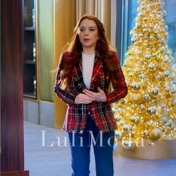 Rachel Zoe Tartan Plaid Double Breasted Blazer - Picture 1 of 14